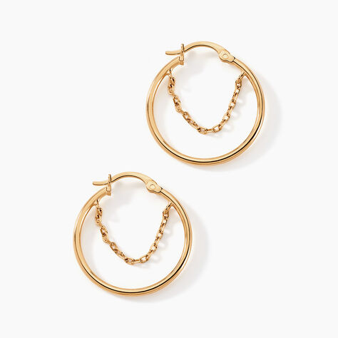 Créoles Omnia Plaqué Or Doré - Boucles d'oreilles créoles Femme | Histoire d’Or