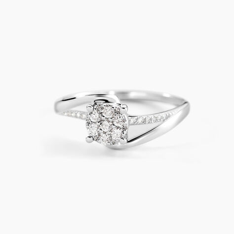 Bague  Petunia Or Blanc Diamant - Bagues avec pierre Femme | Histoire d&rsquo;Or