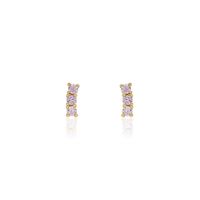 Boucles D'oreilles Puces Plaqué Or Jaune Alodia Oxyde De Zirconium