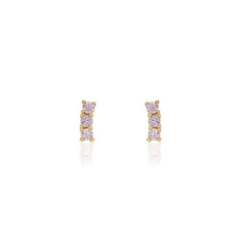 Boucles D'oreilles Puces Plaqué Or Jaune Alodia Oxyde De Zirconium - Boucles d'oreilles fantaisie Femme | Histoire d’Or