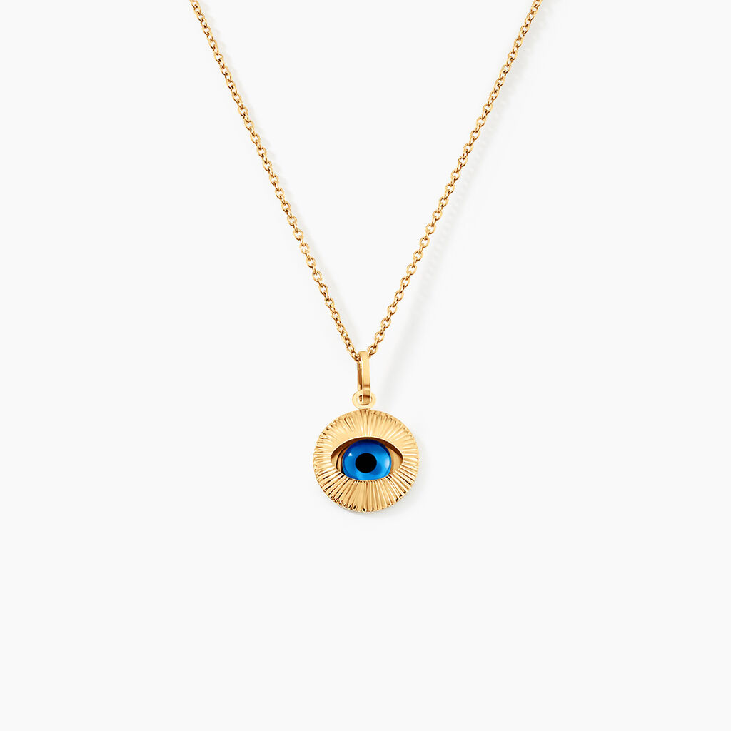 Pendentif Invannie Or Jaune Pierre Synthétique - Pendentifs Baptême Famille | Histoire d’Or