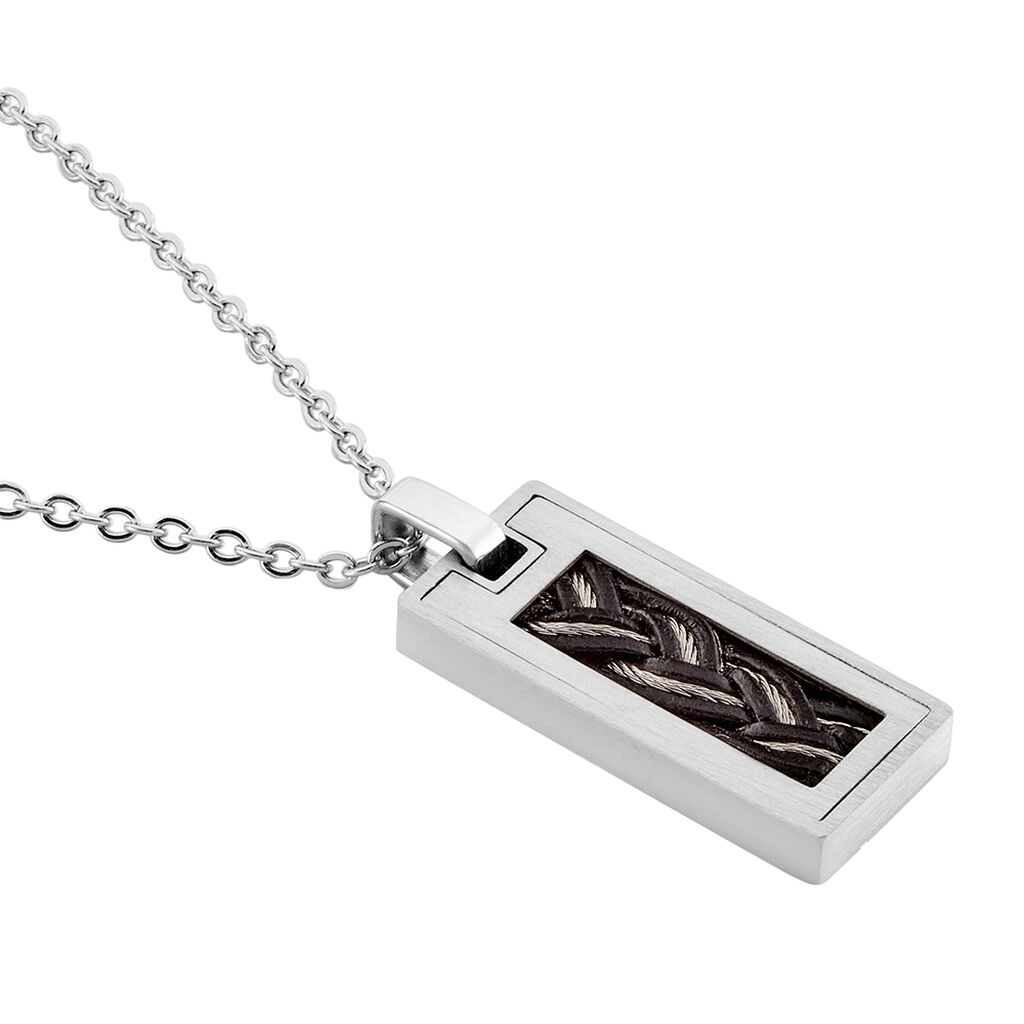 Collier Josh Acier Blanc - Colliers fantaisie Homme | Histoire d’Or