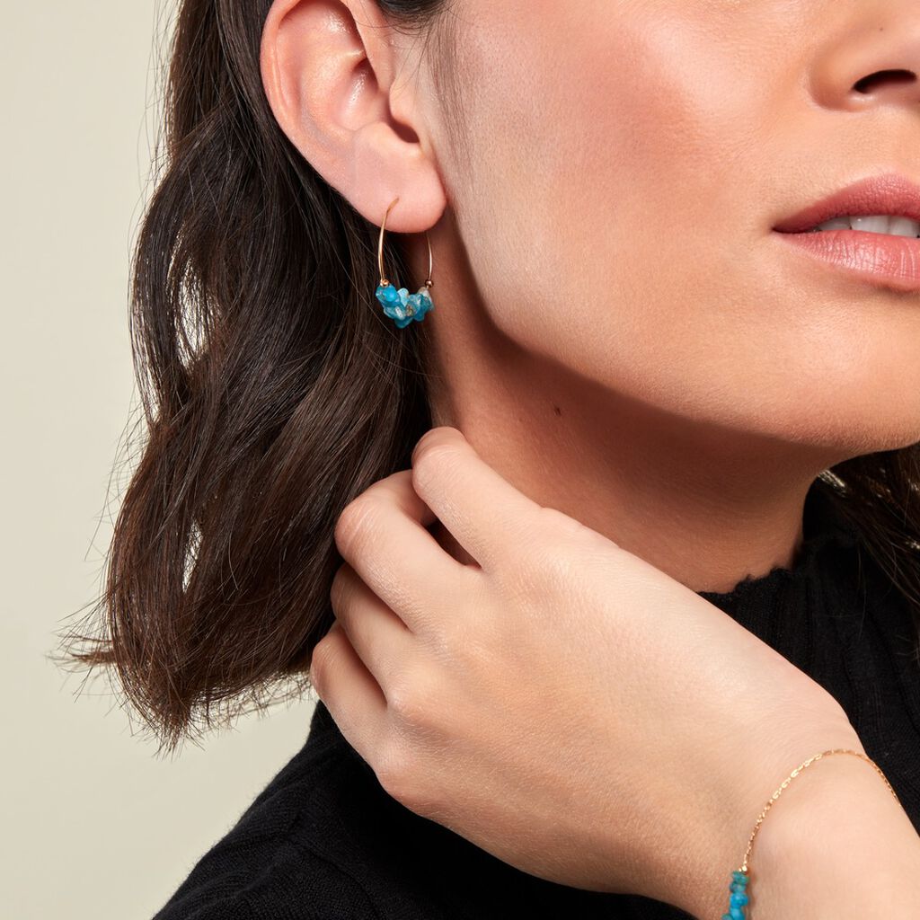 Créoles Juha Plaque Or Jaune Apatite - Boucles d'oreilles créoles Femme | Histoire d’Or