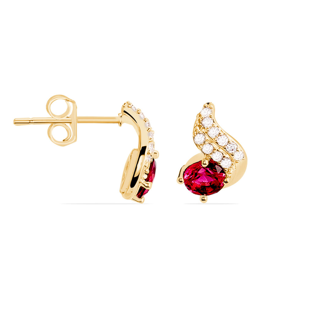 Boucles D'oreilles Puces Tyana Plaqué Or Jaune Oxyde De Zirconium - Boucles d'oreilles fantaisie Femme | Histoire d’Or