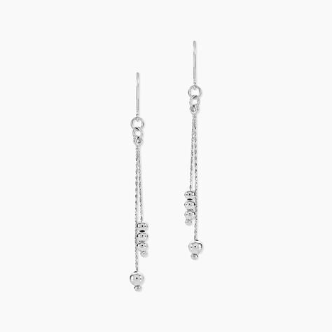 Boucles D'oreilles Pendantes Manou Argent Blanc - Boucles d'oreilles fantaisie Femme | Histoire d&rsquo;Or