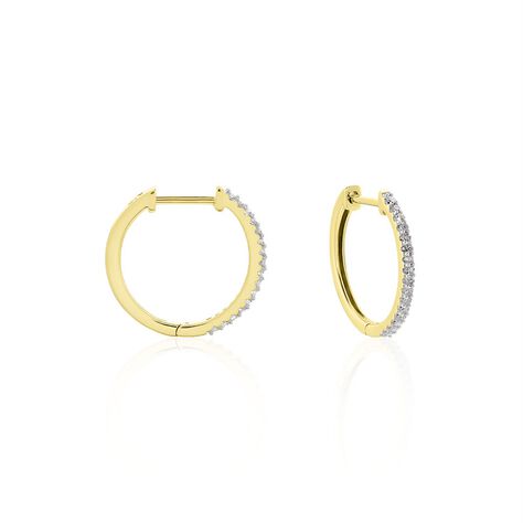 Creoles Or Jaune Aryanna Diamants - Boucles d'oreilles créoles Femme | Histoire d’Or