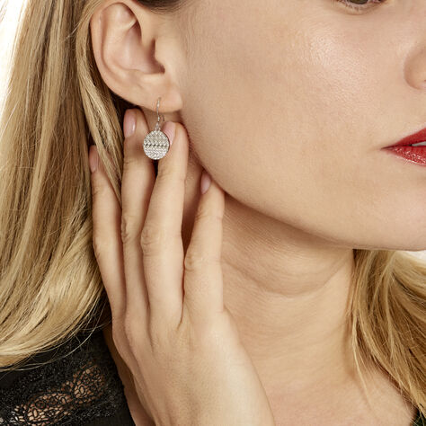 Boucles D'oreilles Pendantes Argent Henrick Oxydes De Zirconium - Boucles d'oreilles fantaisie Femme | Histoire d’Or