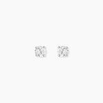 Boucles D'oreilles Puces One Platine Blanc Diamant - Clous d'oreilles Homme | Histoire d&rsquo;Or
