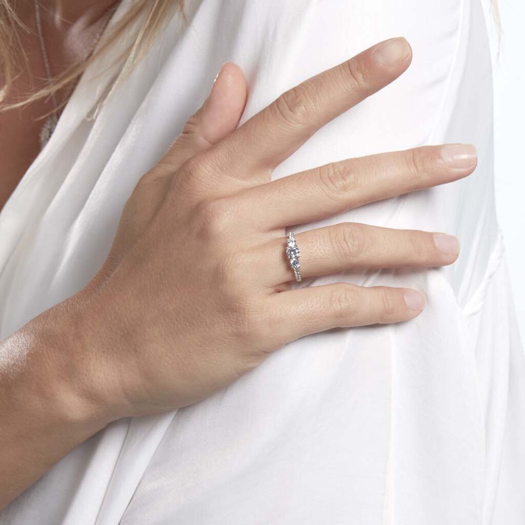 Bague Jennifere Or Blanc Oxyde - Bagues avec pierre Femme | Histoire d’Or