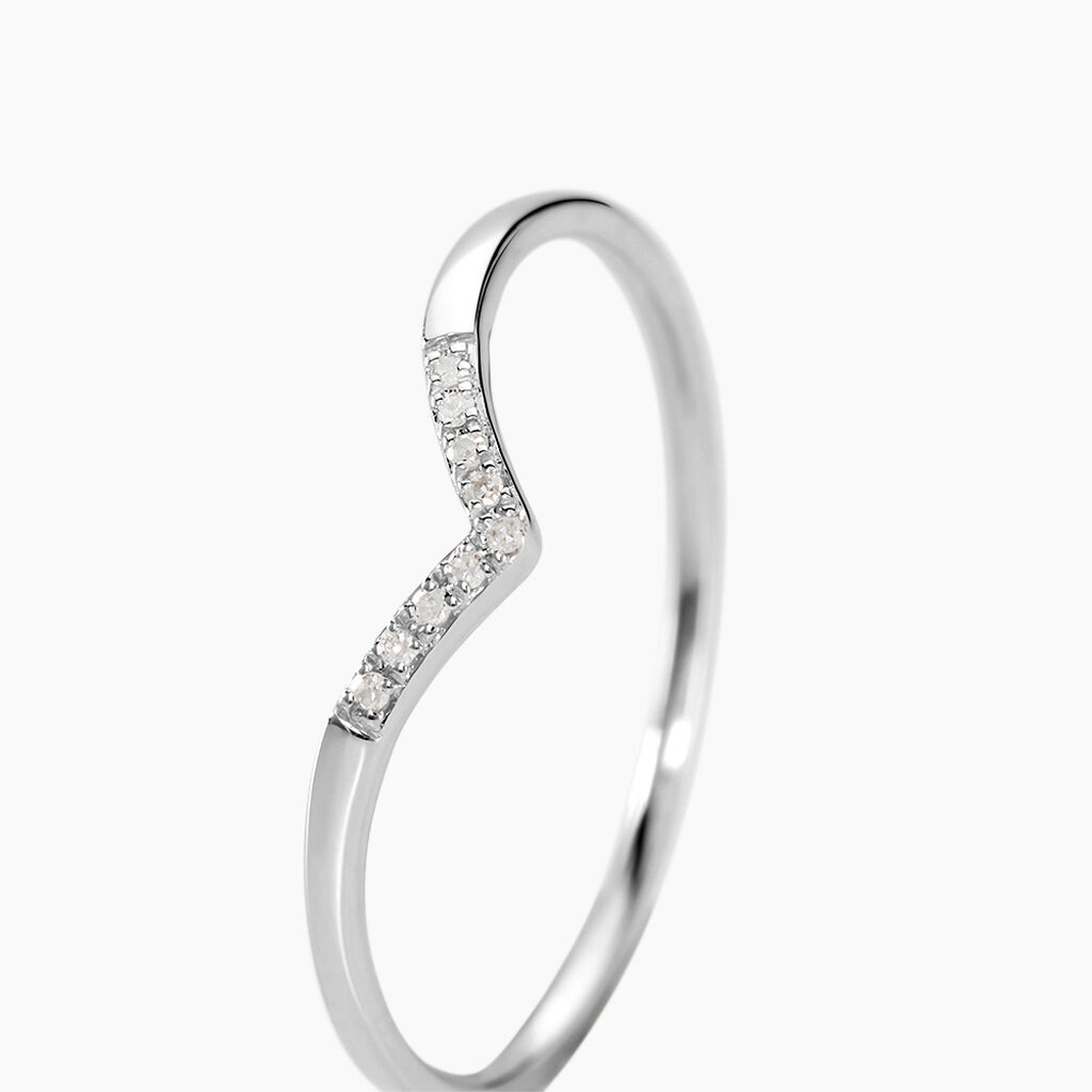 Bague Alicia Or Blanc Diamants - Bagues avec pierre Femme | Histoire d’Or
