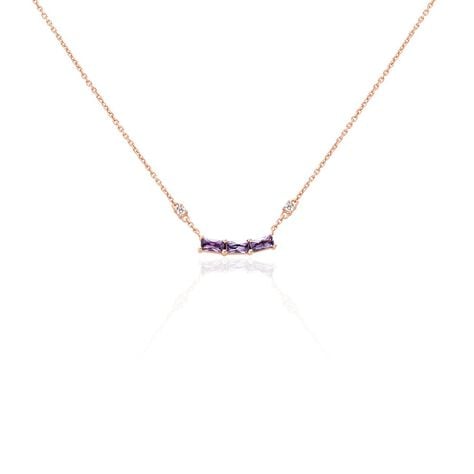 Collier Purple Mood Argent Rose Oxyde De Zirconium - Colliers fantaisie Femme | Histoire d’Or