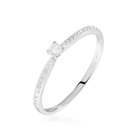 Bague Solitaire Hemera Or Blanc Diamant - Bagues solitaires Femme | Histoire d&rsquo;Or