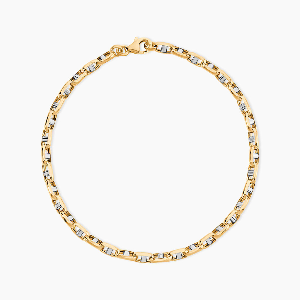 Bracelet Carlo Or Bicolore Maille Marine Ronde - Bracelets cha&icirc;ne Homme | Histoire d&rsquo;Or