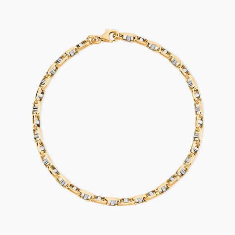 Bracelet Carlo Or Bicolore Maille Marine Ronde - Bracelets cha&icirc;ne Homme | Histoire d&rsquo;Or