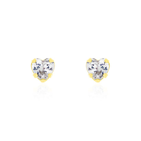 Boucles D'oreilles Puces Daria Coeur Or Jaune Oxyde - Clous d'oreilles Femme | Histoire d’Or