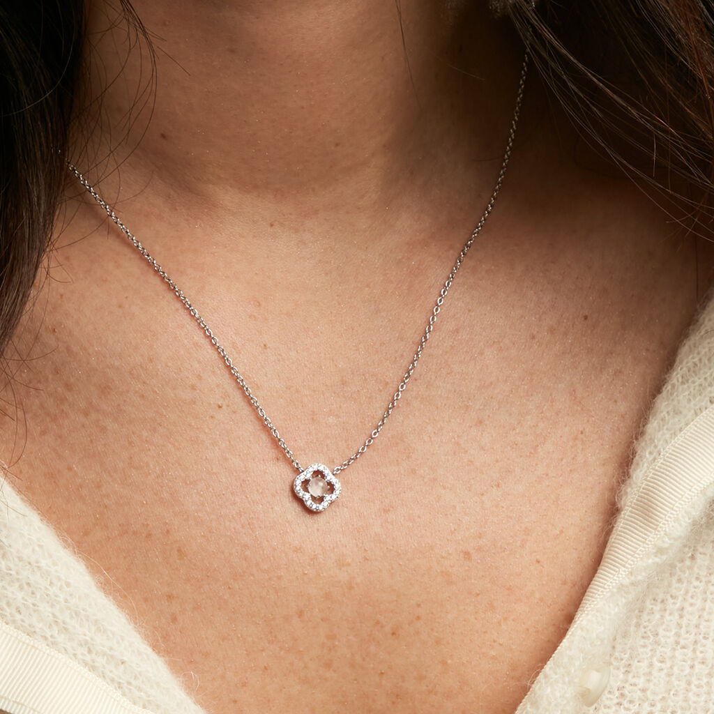 Collier Dally Argent Blanc Quartz Oxyde De Zirconium - Colliers fantaisie Femme | Histoire d’Or
