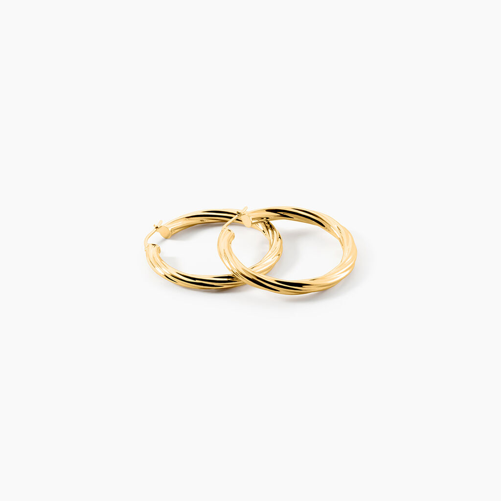 Cr&eacute;oles Or Jaune Torsad&eacute; - Boucles d'oreilles cr&eacute;oles Femme | Histoire d&rsquo;Or