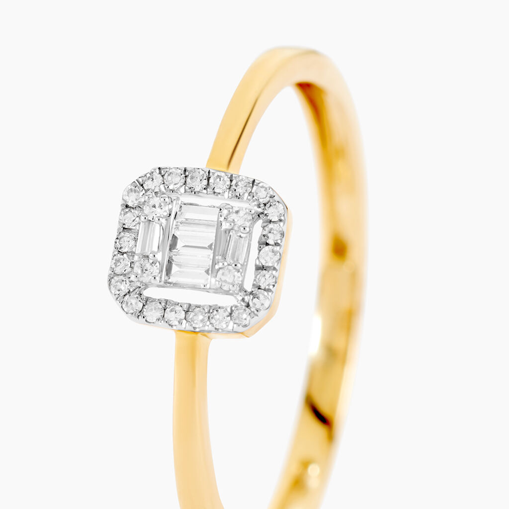 Bague 1986 Or Jaune Diamant - Bagues avec pierre Femme | Histoire d&rsquo;Or