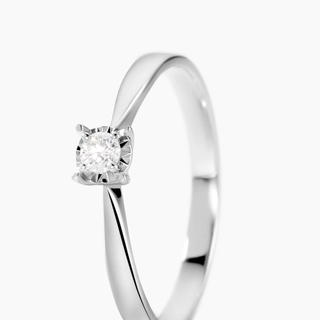 Bague Diamotion Or Blanc Diamant - Bagues solitaires Femme | Histoire d&rsquo;Or