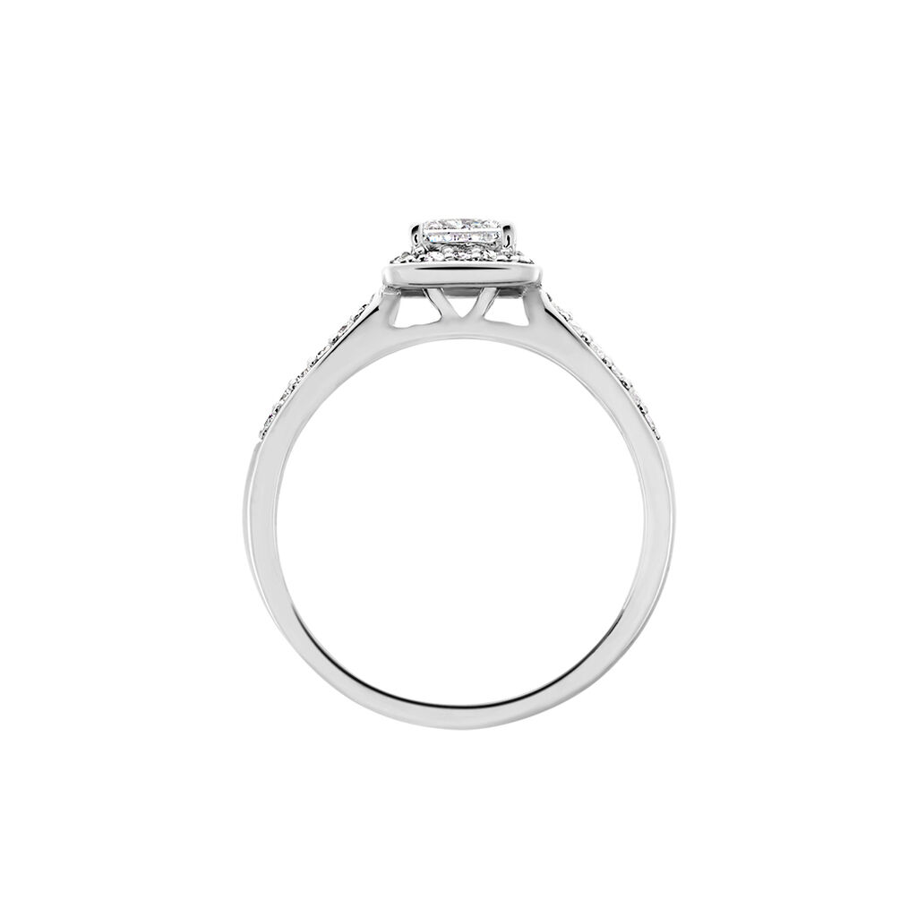 Solitaire Or Blanc  Princessa Diamant Synthetique - Bagues solitaires Femme | Histoire d&rsquo;Or