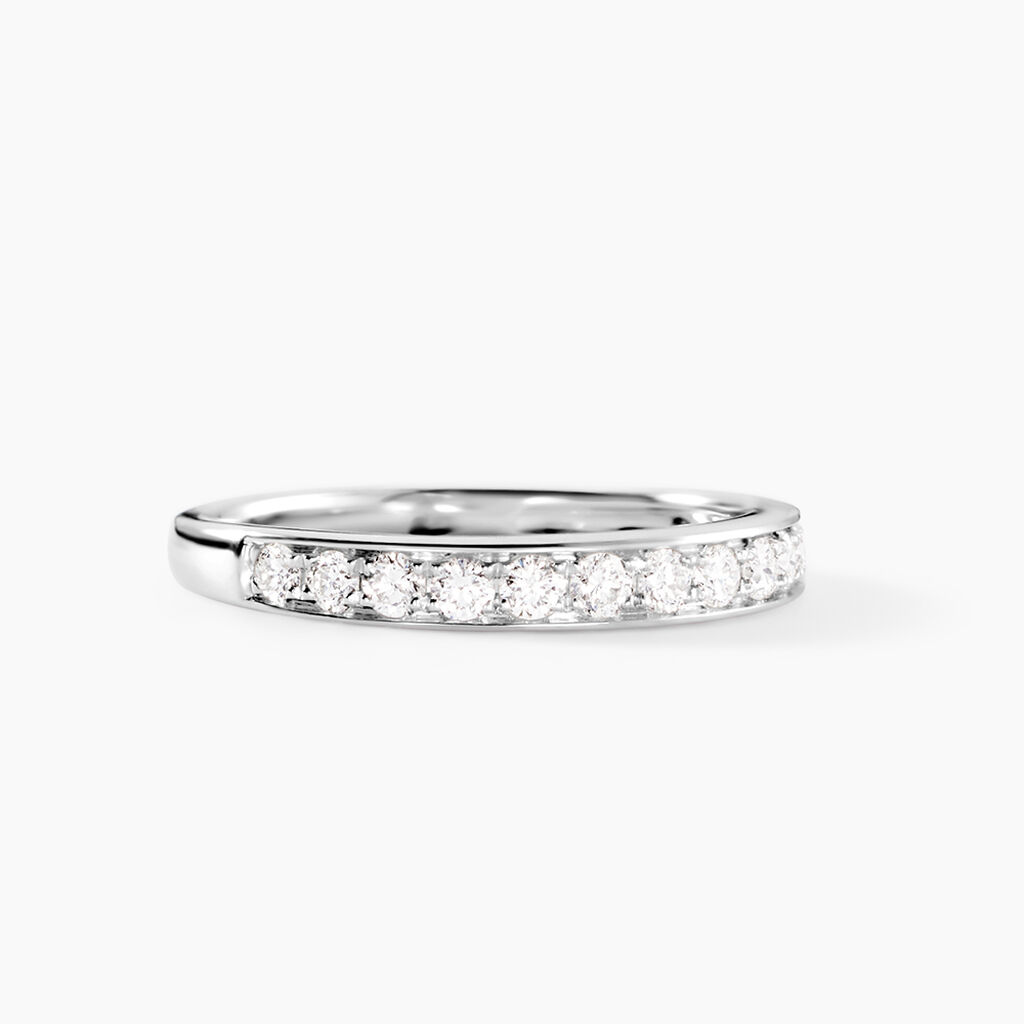 Demi Alliance Rhea Platine Blanc Diamant - Alliances Femme | Histoire d&rsquo;Or