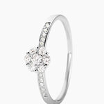 Bague Magnolia Or Blanc Diamant - Bagues avec pierre Femme | Histoire d&rsquo;Or