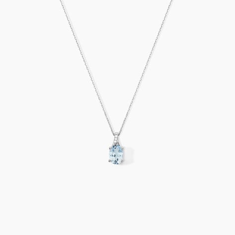 Collier Audea Or Blanc Topaze Et Oxyde De Zirconium - Colliers Femme | Histoire d&rsquo;Or