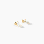 Boucles D'Oreilles Pendantes Loving Pearl Argent Dor&eacute; A L'Or 750/1000 Perle De Culture - Boucles d'oreilles pendantes Femme | Histoire d&rsquo;Or
