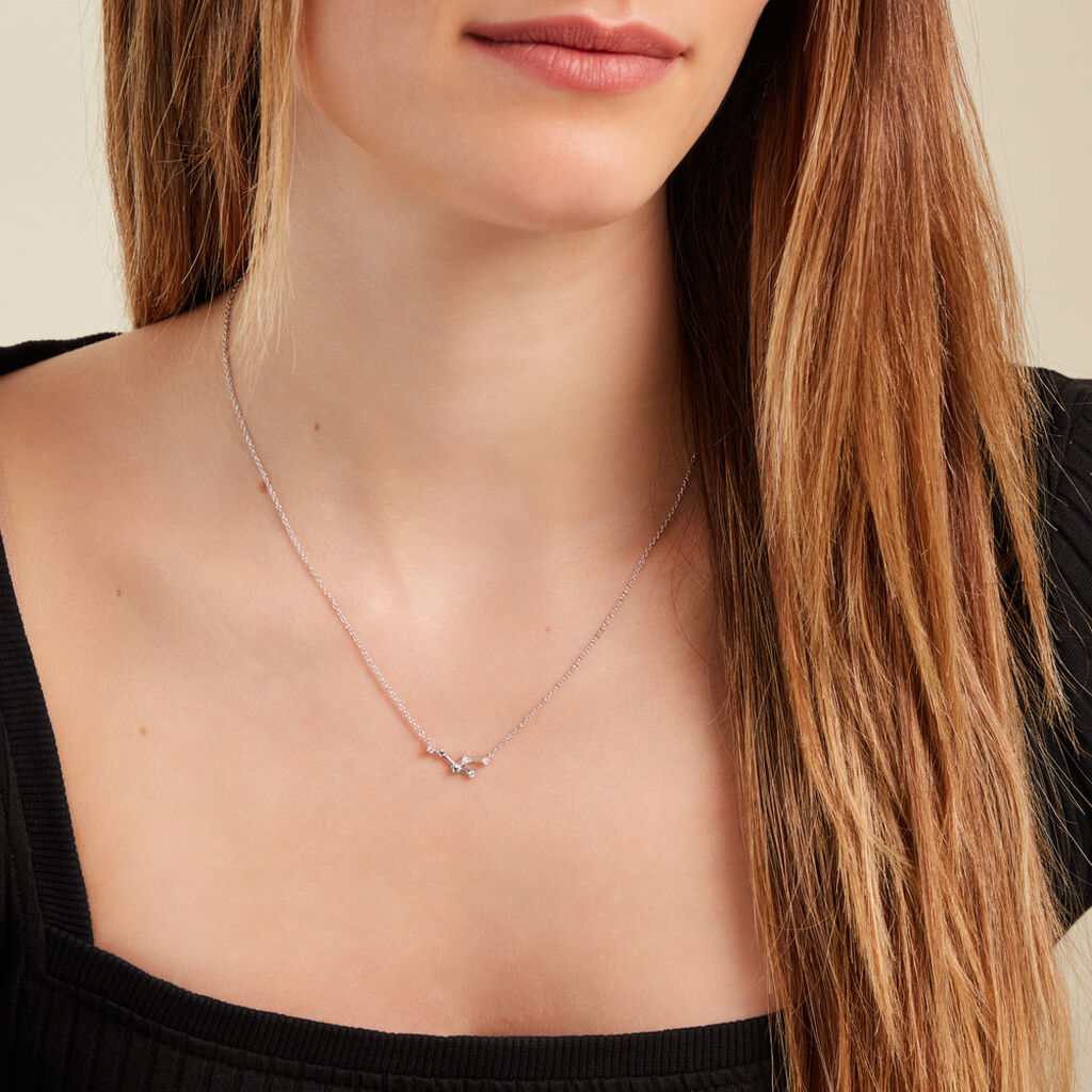 Collier Vega Argent Blanc Oxyde De Zirconium - Colliers Zodiaque Femme | Histoire d’Or