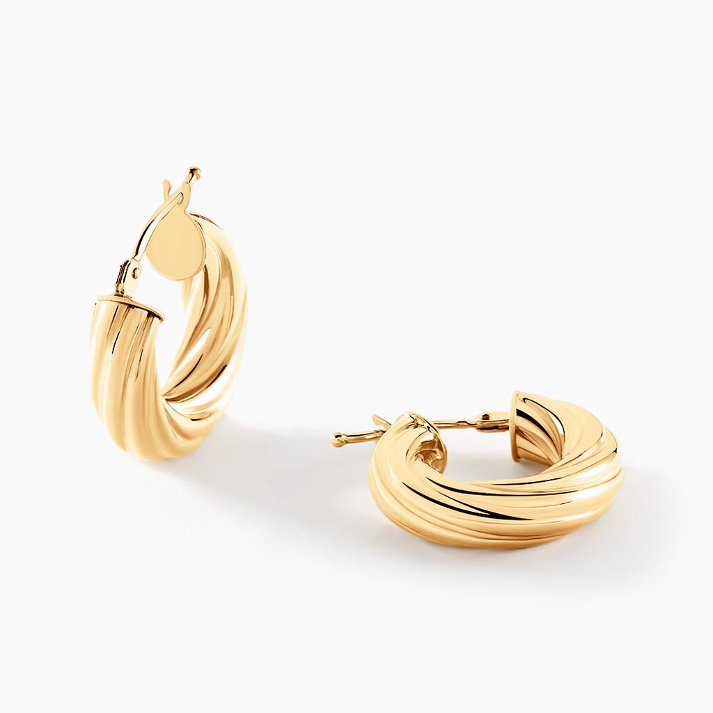Créoles Thiago Or Jaune - Boucles d'oreilles créoles Femme | Histoire d’Or