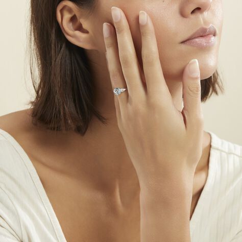 Bague Giana Or Blanc Topaze Et Oxyde De Zirconium - Bagues solitaires Femme | Histoire d’Or