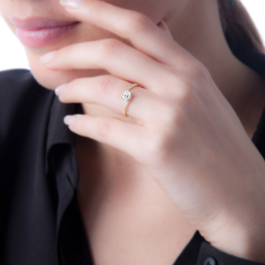 Bague Loriane Or Blanc Oxyde De Zirconium - Bagues solitaires Femme | Histoire d’Or