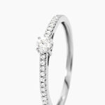 Bague Eliisa Platine Blanc Diamant - Bagues solitaires Femme | Histoire d&rsquo;Or