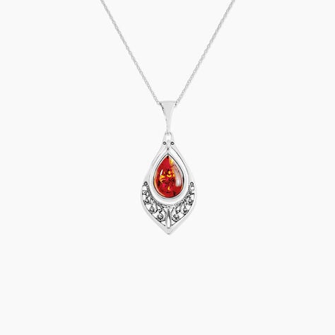 Collier Argent Blanc Doralyn Ambre - Colliers Femme | Histoire d’Or
