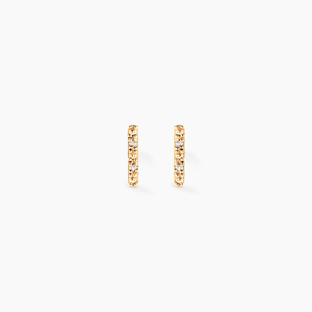 Boucles D'oreilles Puces Marcellus Or Jaune Diamant - Clous d'oreilles Femme | Histoire d’Or