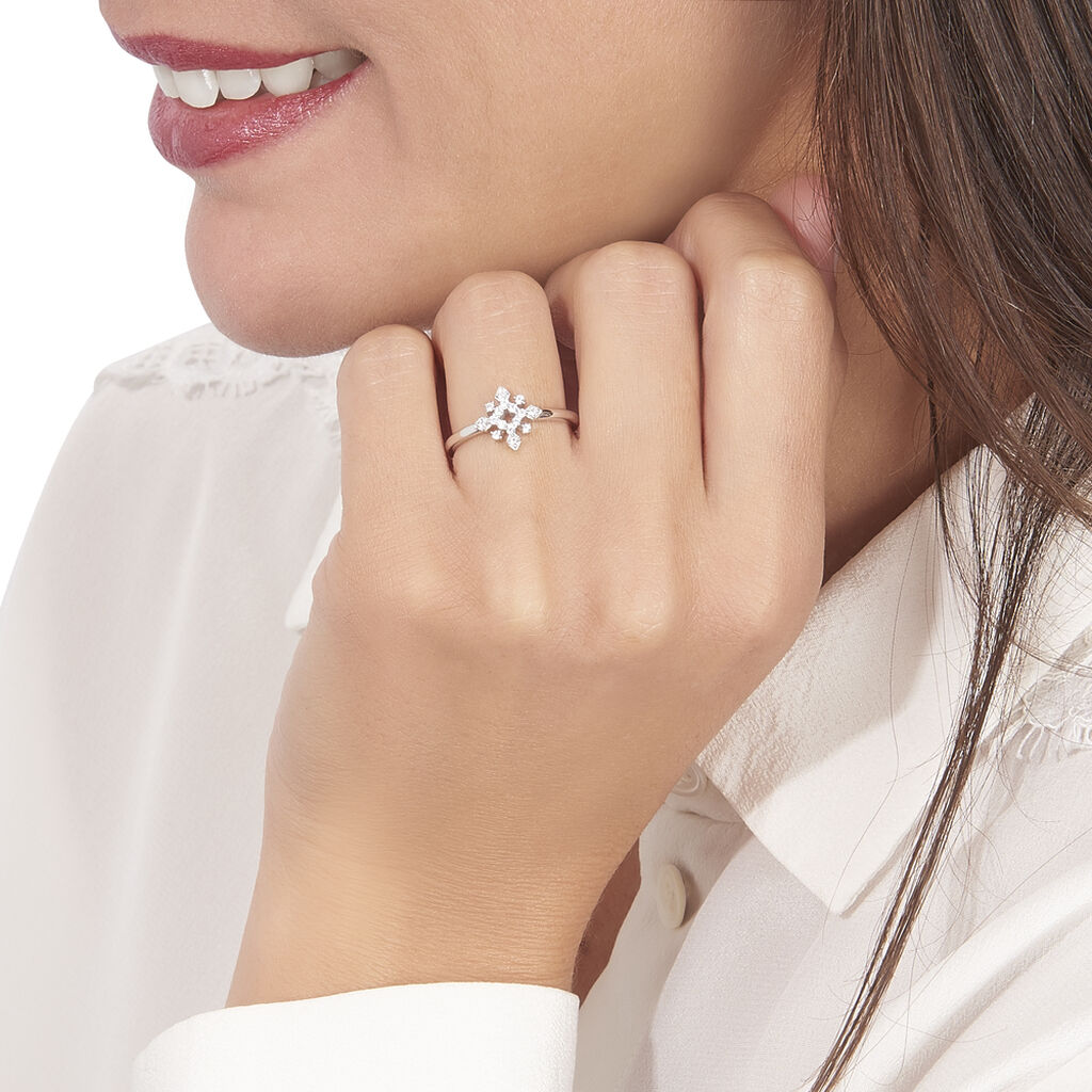 Bague Anea Or Blanc Diamant - Bagues avec pierre Femme | Histoire d’Or