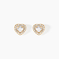 Boucles D'oreilles Puces Alais Plaqué Or Jaune Oxyde De Zirconium