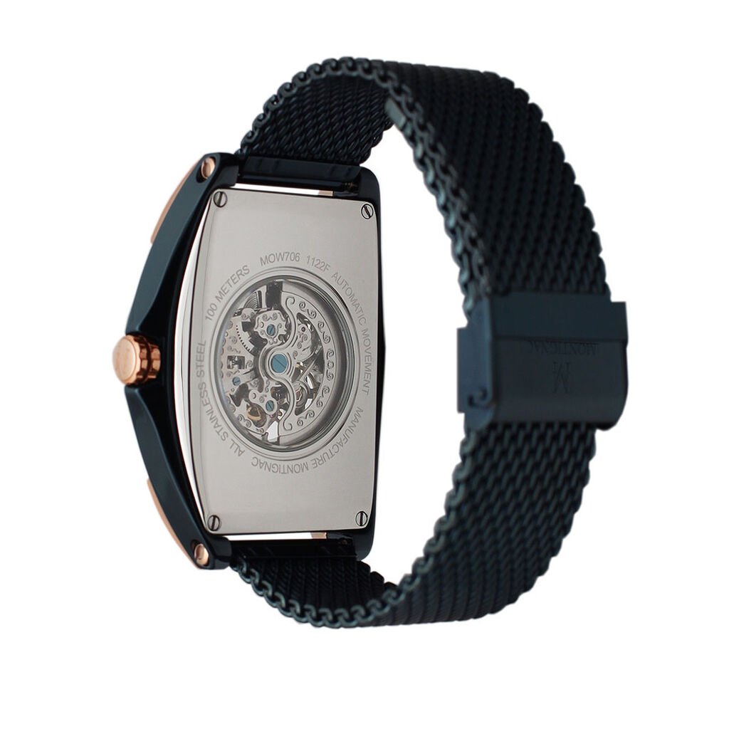 Montre Montignac Tonneau Automatique Bleu - Montres Homme | Histoire d’Or