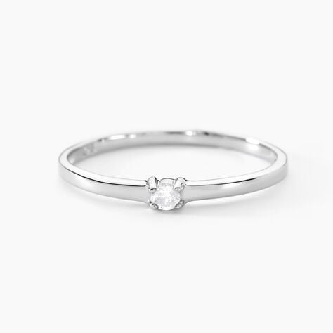 Bague Solitaire Superposition Or Blanc Diamant - Bagues solitaires Femme | Histoire d’Or