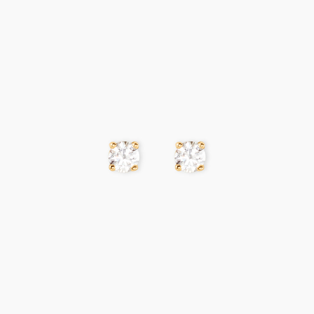 Boucles D'Oreilles Puces One Or Jaune Diamants - Clous d'oreilles Femme | Histoire d&rsquo;Or