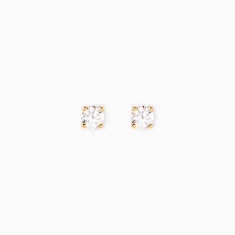 Boucles D'Oreilles Puces One Or Jaune Diamants - Clous d'oreilles Femme | Histoire d&rsquo;Or