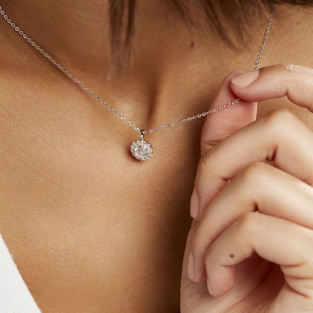 Collier Princess Argent Blanc Oxyde De Zirconium - Colliers fantaisie Femme | Histoire d’Or