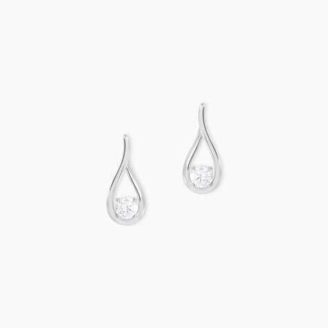 Boucles D'oreilles Pendantes Paloma Argent Blanc Oxyde De Zirconium - Boucles d'oreilles fantaisie Femme | Histoire d&rsquo;Or
