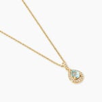 Pendentif Desiderius Argent Dor&eacute; A L'Or 750/1000 Topaze Oxyde De Zirconium - Pendentifs Femme | Histoire d&rsquo;Or