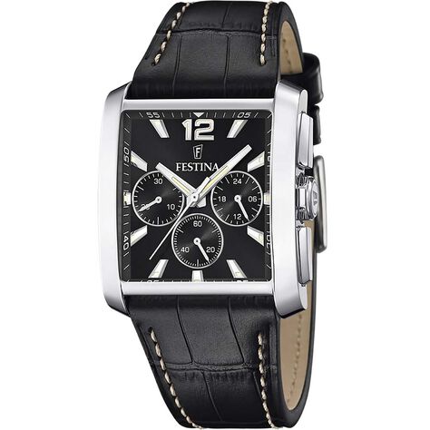 Montre Festina On The Square Chrono Noir - Montres Homme | Histoire d&rsquo;Or