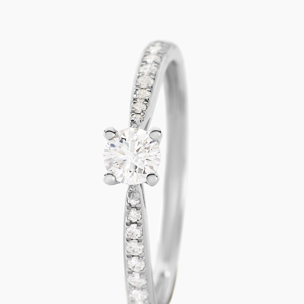 Bague Solitaire Hemera Or Blanc Diamant - Bagues solitaires Femme | Histoire d&rsquo;Or
