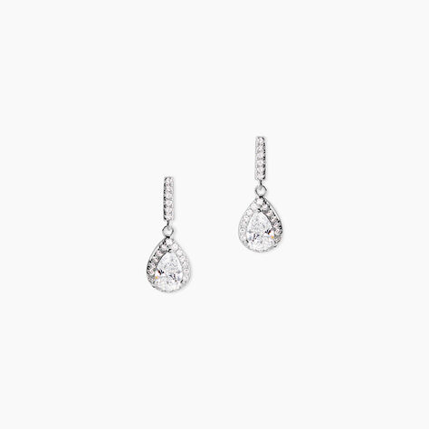 Boucles D'oreilles Pendantes Briony Argent Blanc Oxyde De Zirconium - Boucles d'oreilles fantaisie Femme | Histoire d&rsquo;Or