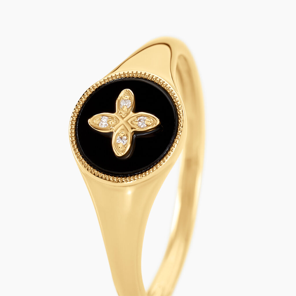 Bague Talisman Or Jaune Agate Diamant - Bagues avec pierre Femme | Histoire d’Or