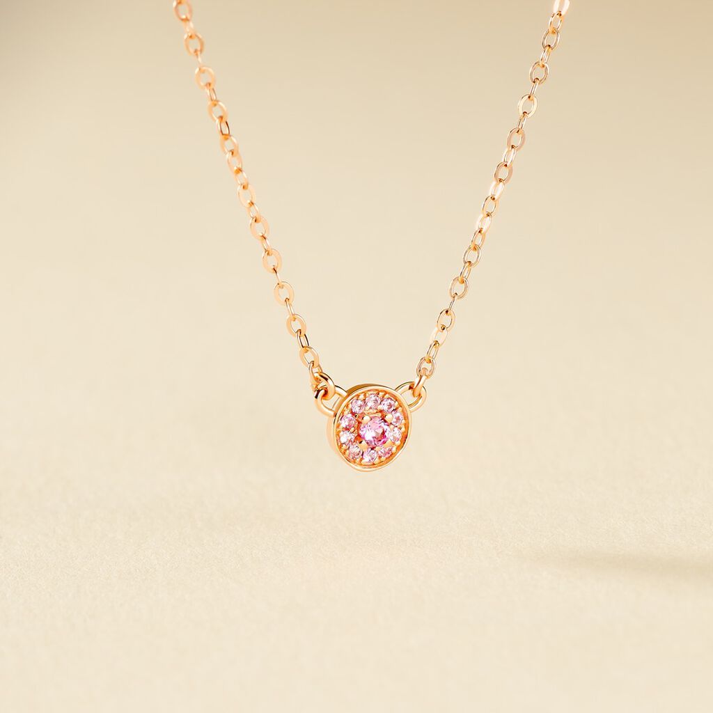 Collier Auxana Argent Rose Oxyde De Zirconium - Colliers fantaisie Femme | Histoire d&rsquo;Or