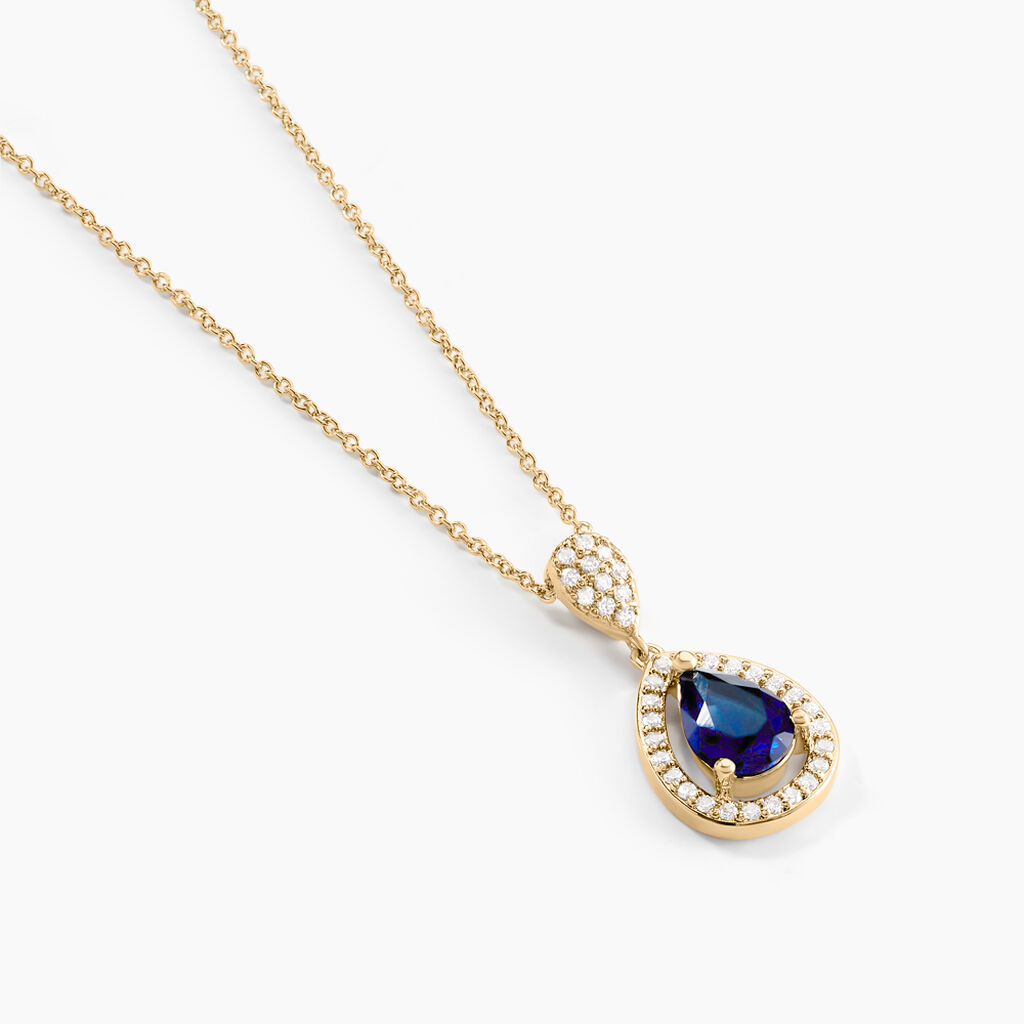 Collier Brigita Plaqué Or Pierre De Synthese Et Oxyde De Zirconium - Colliers Femme | Histoire d’Or
